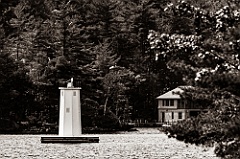 Burkehaven Light on Lake Sunapee in New Hampshire -BW